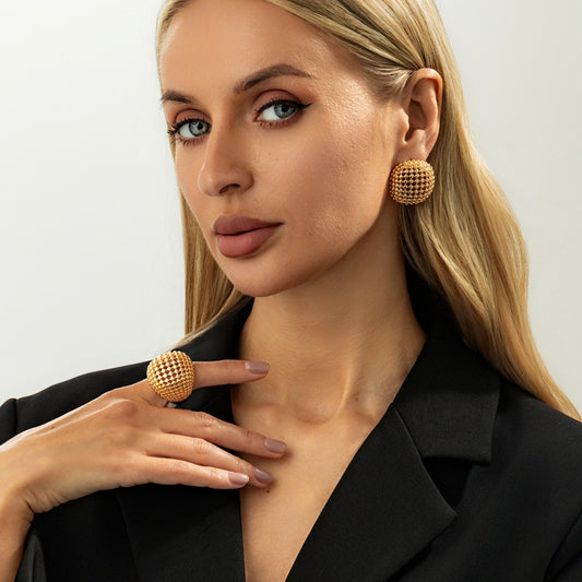 Set Aretes y Anillo Velveta Noche