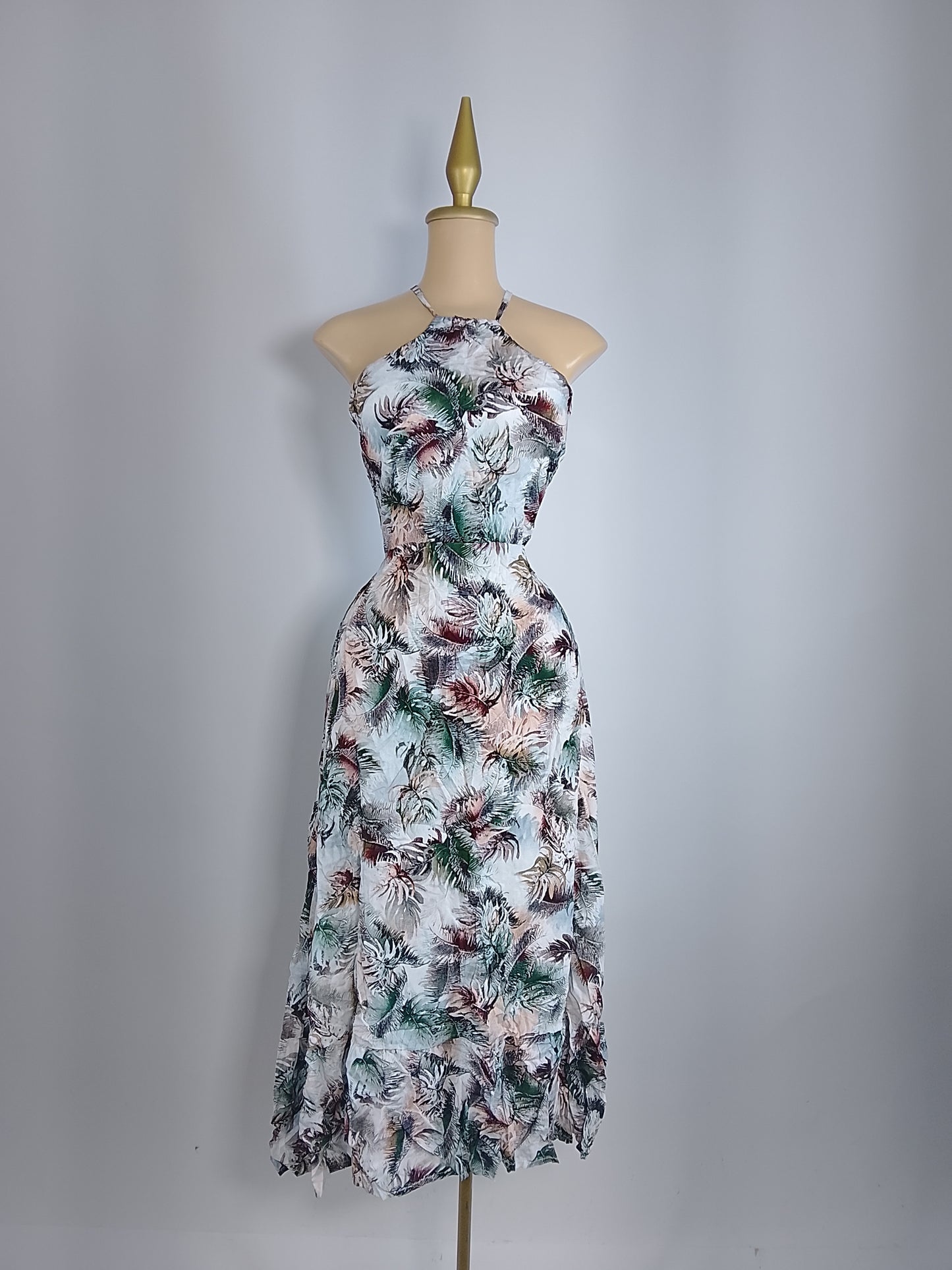 Vestido Tropical atado el cuello