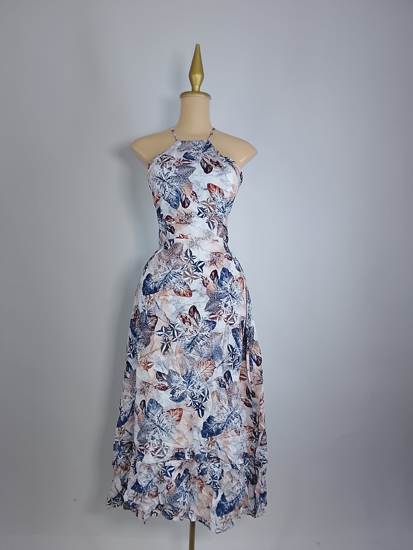 Vestido Tropical atado el cuello