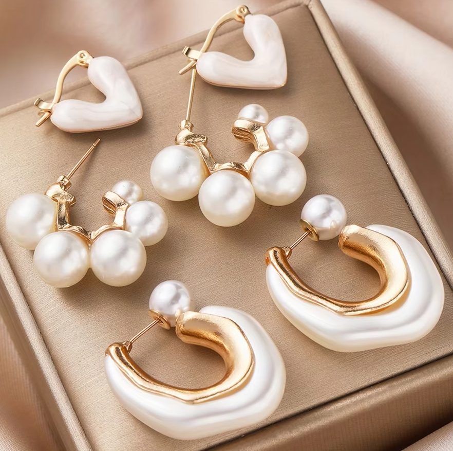 Aretes Vintage Perlas