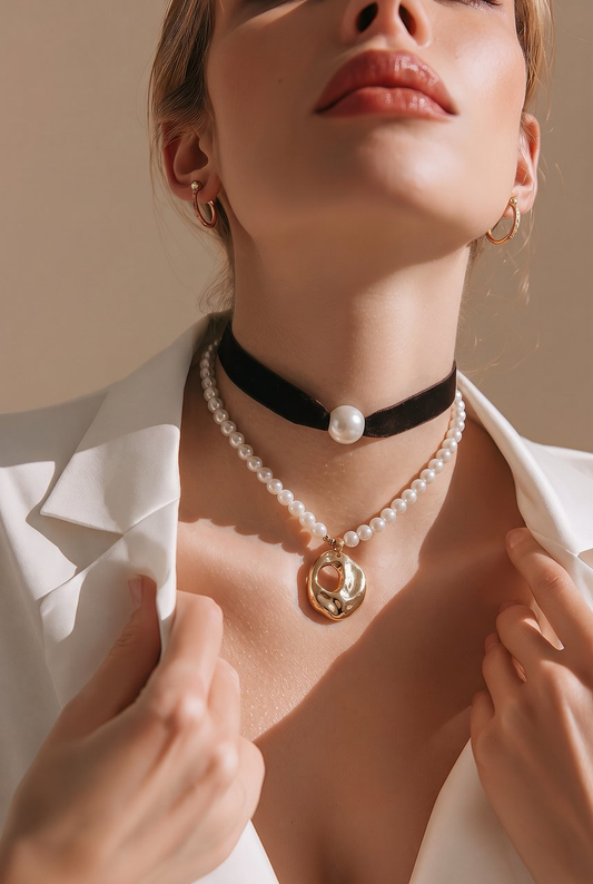Set Collar y Aretes Silver Rain
