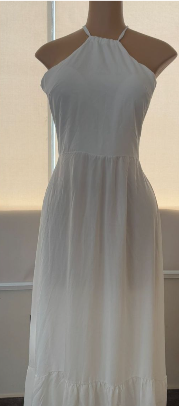 Vestido Tropical atado el cuello